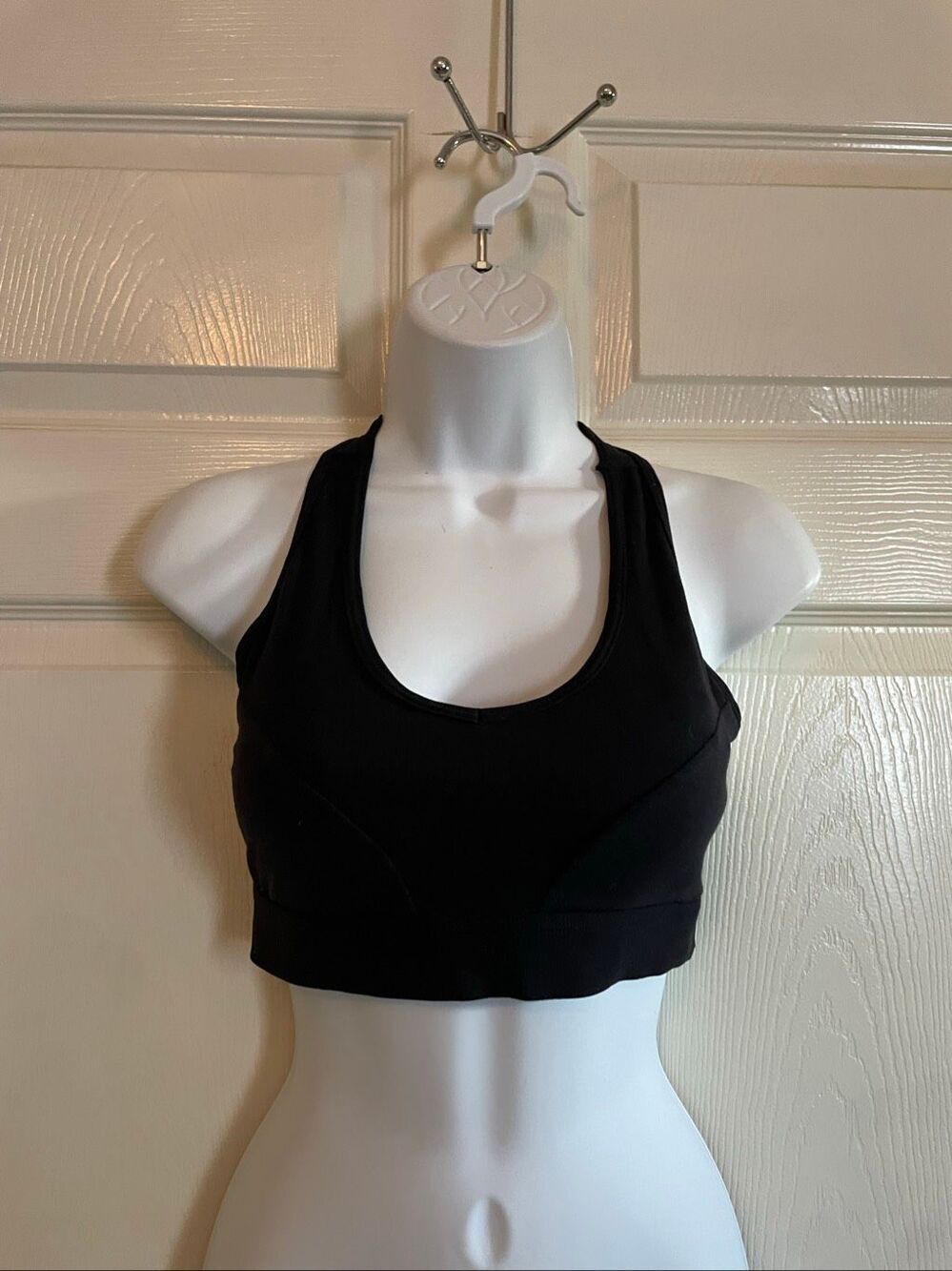 BuffBunny Small Black Sports Bra Racer Back Medium Impact